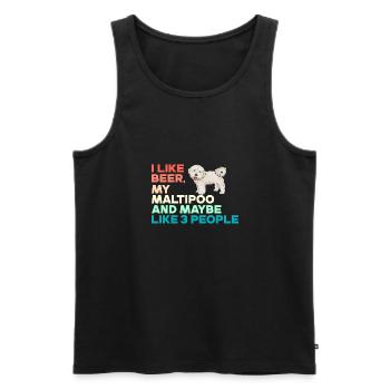 Maltipoo Hund - Männer Premium Bio Tank Top - Schwarz - Vorne - AI Model Male 178 light (178cm)