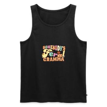 Somebody's Feral Gramma Funny Family Pun Groovy - Männer Premium Bio Tank Top - Schwarz - Vorne - Michal (187cm)