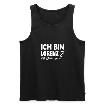 Sprüche Lorenz - Männer Premium Bio Tank Top - Schwarz - Vorne - Michal (187cm)