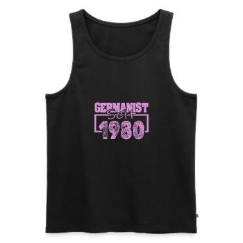 1980 - Männer Premium Bio Tank Top - Schwarz - Vorne - Michal (187cm)