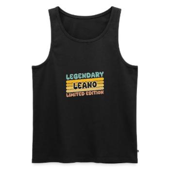 Leano comme nom - Débardeur bio Premium Homme - noir - Devant - Michal (187cm)