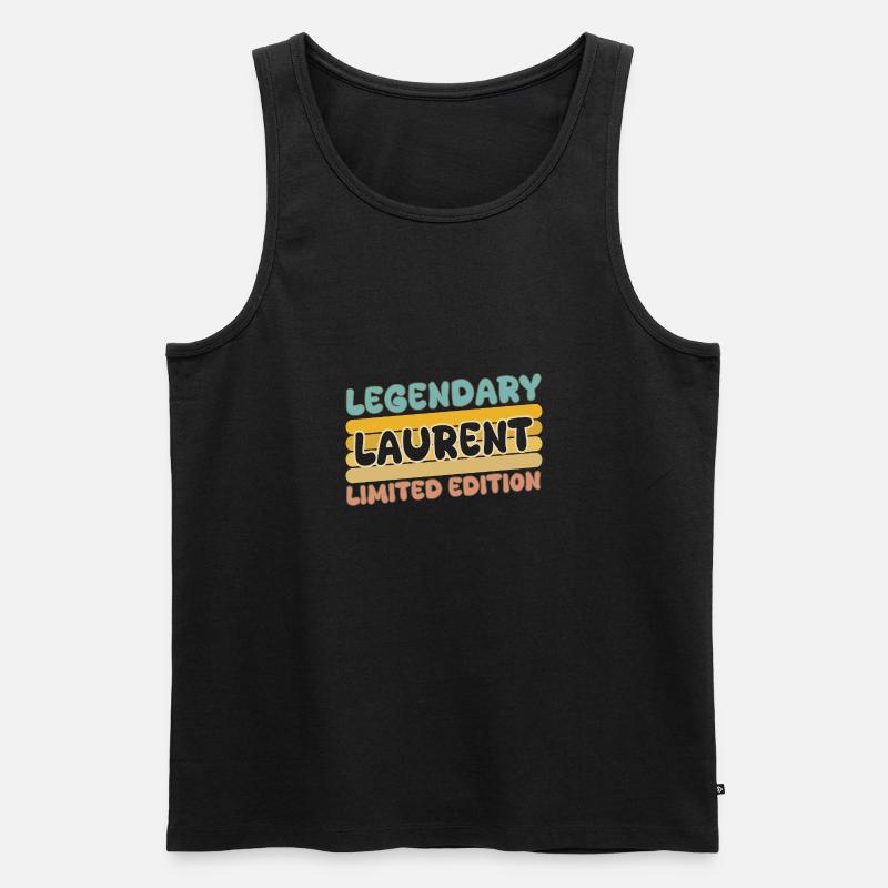 Name Laurent - Männer Premium Bio Tank Top - Schwarz