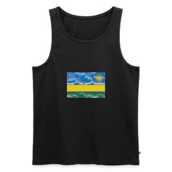 Ruanda - Männer Premium Bio Tank Top - Schwarz - Vorne - AI Model Male 178 light (178cm)