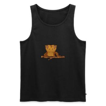 Kronengecko Eidechse Reptil Herpetologe - Männer Premium Bio Tank Top - Schwarz - Vorne - AI Model Male 178 light (178cm)
