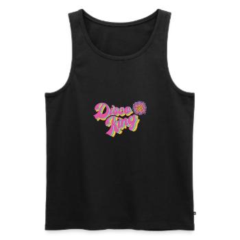 Disco Ball Club Lifes Retro Vintage Groovy Party - Men's Premium Organic Tank Top - black - Front - AI Model Male 178 light (178cm)