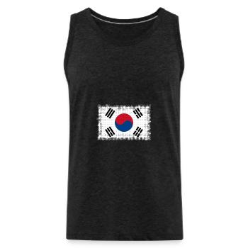 South Korea - Men's Premium Organic Tank Top - charcoal grey - Front - Alexander (188cm)