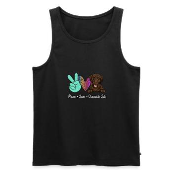 Chocolate Labrador Retriever Hund - Männer Premium Bio Tank Top - Schwarz - Vorne - Michal (187cm)