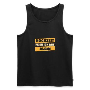 Albin als JGA - Männer Premium Bio Tank Top - Schwarz - Vorne - AI Model Male 178 light (178cm)