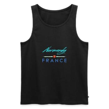 Normandie Urlaub Frankreich Strand Normannisch - Männer Premium Bio Tank Top - Schwarz - Vorne - Michal (187cm)