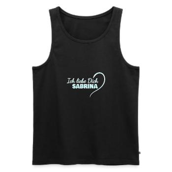 LiebeDich Sabrina - Männer Premium Bio Tank Top - Schwarz - Vorne - AI Model Male 178 light (178cm)