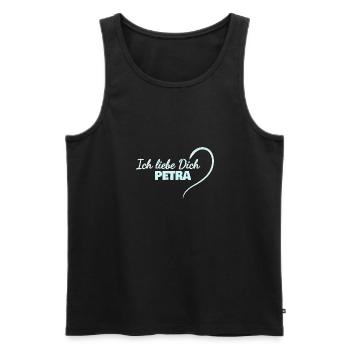 Petra als LiebeDich - Männer Premium Bio Tank Top - Schwarz - Vorne - AI Model Male 178 light (178cm)