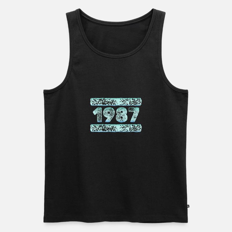1987 - Männer Premium Bio Tank Top - Schwarz