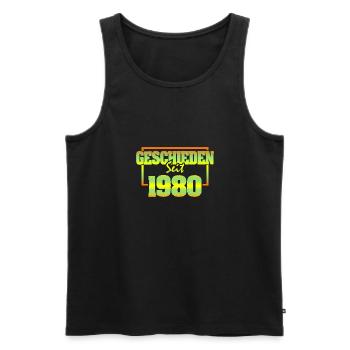 Wife 1980 - Men's Premium Organic Tank Top - black - Front - Michal (187cm)