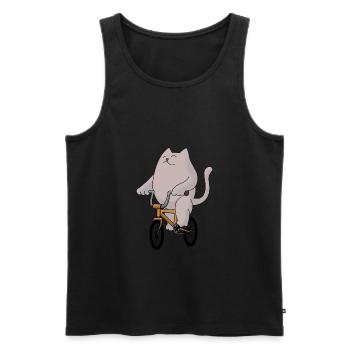 Vélo de chat - Débardeur bio Premium Homme - noir - Devant - Michal (187cm)