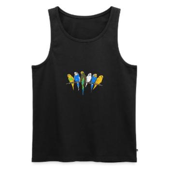Budgerigar Parakeet Bird Pet Gift - Men's Premium Organic Tank Top - black - Front - AI Model Male 178 light (178cm)