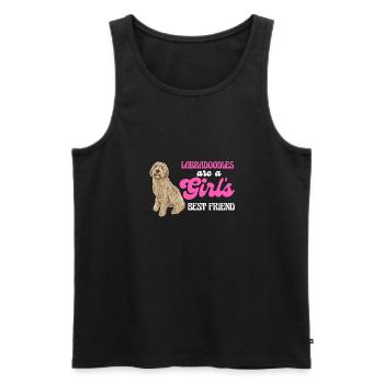 Labradoodle Dog - Men's Premium Organic Tank Top - black - Front - AI Model Male 178 light (178cm)