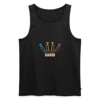 Geschenk für David - Männer Premium Bio Tank Top - Schwarz - Vorne - AI Model Male 178 light (178cm)