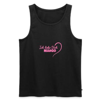LiebeDich Margo - Männer Premium Bio Tank Top - Schwarz - Vorne - Michal (187cm)