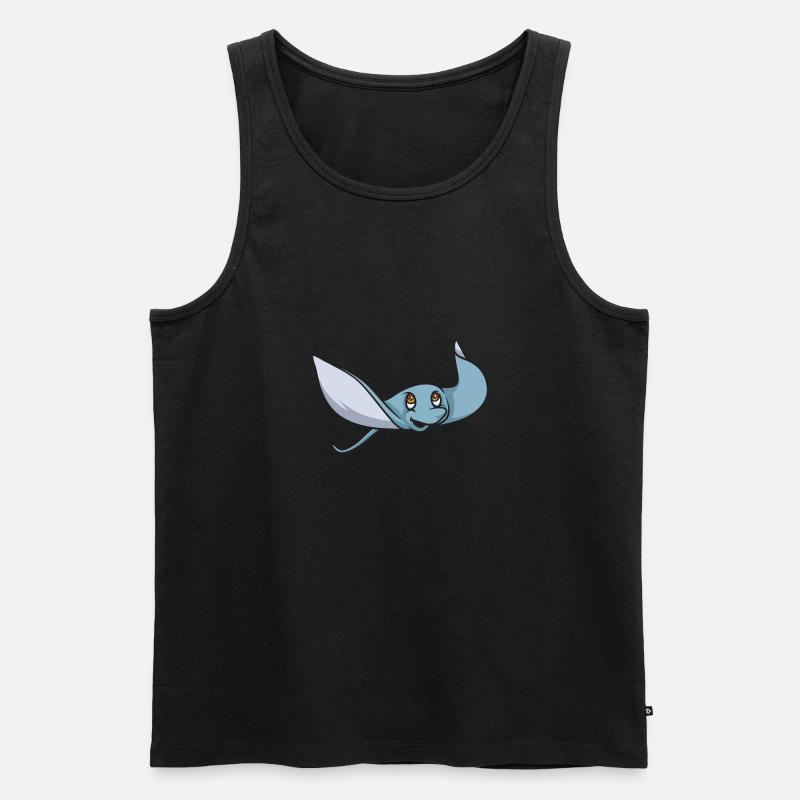 Stachelrochen Mantarochen Ozean Rochen - Männer Premium Bio Tank Top - Schwarz