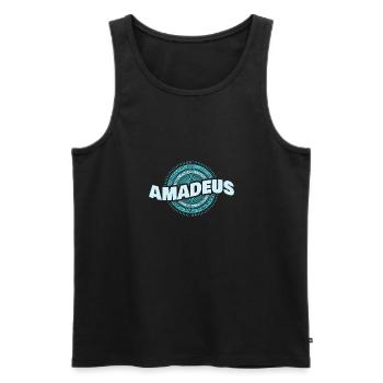 Amadeus comme idée cadeau - Débardeur bio Premium Homme - noir - Devant - AI Model Male 178 light (178cm)