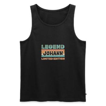 Vorname Johann - Männer Premium Bio Tank Top - Schwarz - Vorne - AI Model Male 178 light (178cm)
