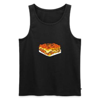 Lasagne Comic Style - Männer Premium Bio Tank Top - Schwarz - Vorne - AI Model Male 178 light (178cm)