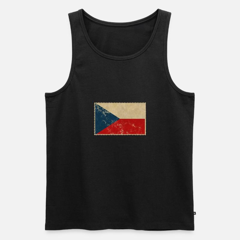 Retro Tschechien - Männer Premium Bio Tank Top - Schwarz