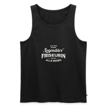 Haare Schneiden Stylist Friseursalon Salon Friseur - Männer Premium Bio Tank Top - Schwarz - Vorne - Michal (187cm)