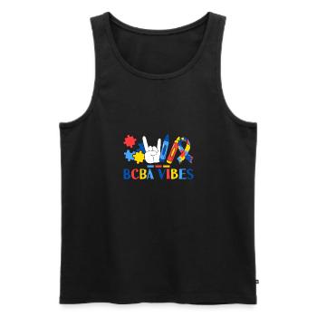BCBA Vibes Applied Behavior Analysis Therapy - Men's Premium Organic Tank Top - black - Front - AI Model Male 178 light (178cm)
