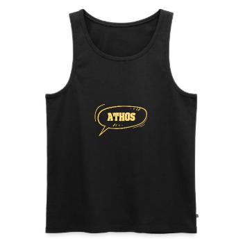 Vorname Athos - Männer Premium Bio Tank Top - Schwarz - Vorne - AI Model Male 178 light (178cm)