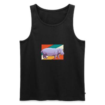 Hippopotame Hippopotame - Débardeur bio Premium Homme - noir - Devant - Michal (187cm)