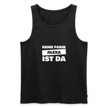 First name Alexa - Men's Premium Organic Tank Top - black - Front - AI Model Male 178 light (178cm)