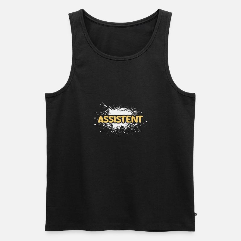 Assistent - Männer Premium Bio Tank Top - Schwarz