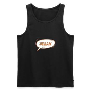 Julian Julian - Men's Premium Organic Tank Top - black - Front - Michal (187cm)