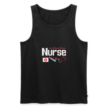 Pflegekraft Krankenpflege Krankenschwester - Männer Premium Bio Tank Top - Schwarz - Vorne - AI Model Male 178 light (178cm)