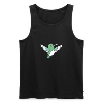 Kolibri - Männer Premium Bio Tank Top - Schwarz - Vorne - AI Model Male 178 light (178cm)