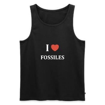 I love Fossiles - Débardeur bio Premium Homme - noir - Devant - Michal (187cm)