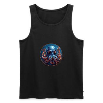 Octopus in a circle Octopus with big eyes - Men's Premium Organic Tank Top - black - Front - AI Model Male 178 light (178cm)