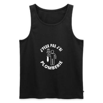 j peux pas j ai plomberie - Débardeur bio Premium Homme - noir - Devant - Michal (187cm)