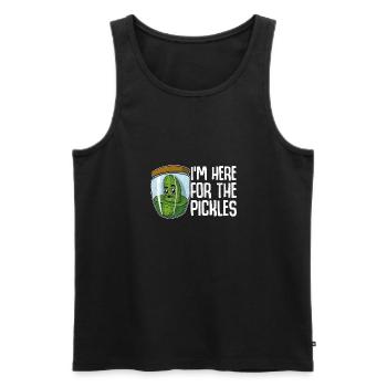 Vegan Gurke Obst Essiggurke Garten Gesund - Männer Premium Bio Tank Top - Schwarz - Vorne - AI Model Male 178 light (178cm)