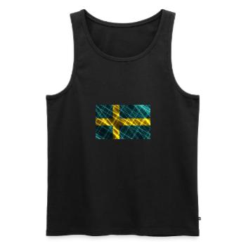 Land Schweden - Männer Premium Bio Tank Top - Schwarz - Vorne - Michal (187cm)