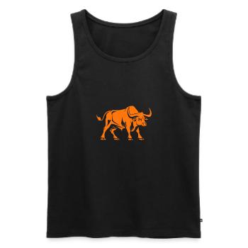 Stier - Männer Premium Bio Tank Top - Schwarz - Vorne - AI Model Male 178 light (178cm)