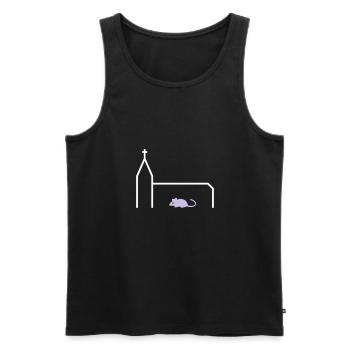 ★ Couleurs de conception modifiables ★ Souris d'église Souris d'église - Débardeur bio Premium Homme - noir - Devant - Michal (187cm)