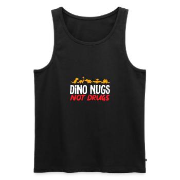 Dino Nuggets Dinosaurier Chicken Nuggets - Männer Premium Bio Tank Top - Schwarz - Vorne - Michal (187cm)