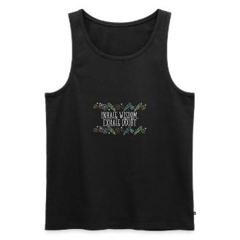 Inhale Wisdom Exhale Doubt Sage Healing Smudge - Men's Premium Organic Tank Top - black - Front - AI Model Male 178 light (178cm)