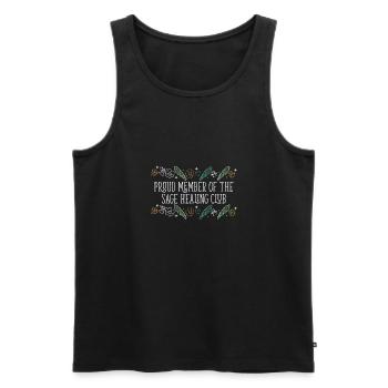 Proud Member Of The Sage Healing Club Smudge - Men's Premium Organic Tank Top - black - Front - AI Model Male 178 light (178cm)