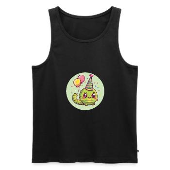 Wurm Geburtstag Comic - Männer Premium Bio Tank Top - Schwarz - Vorne - Michal (187cm)