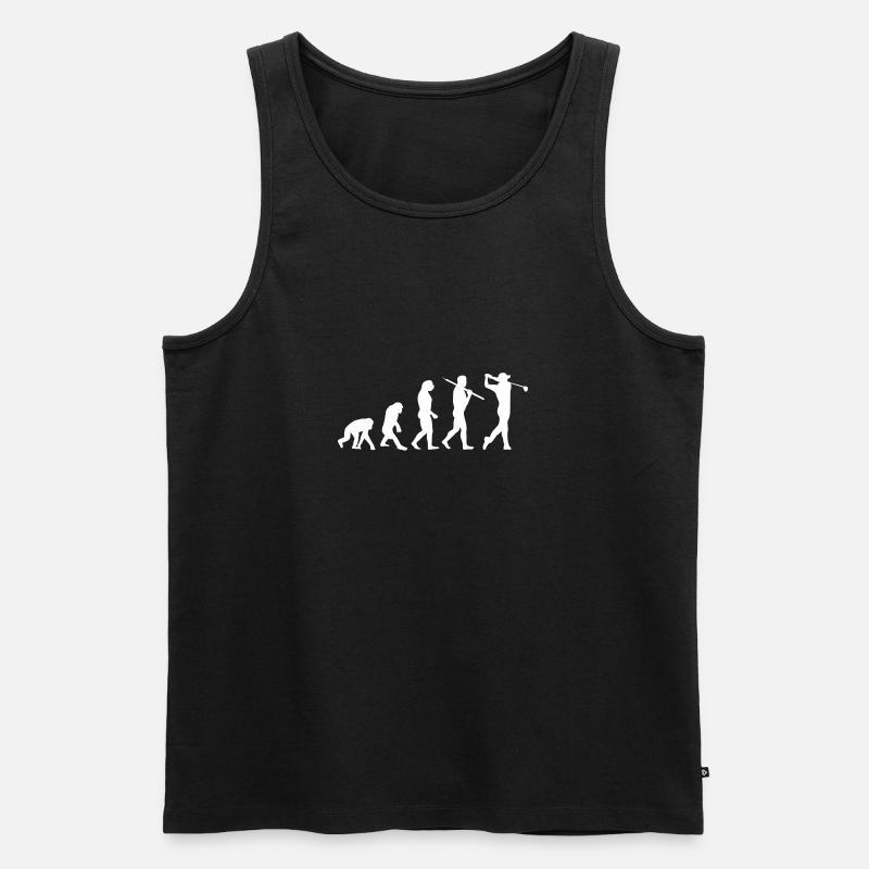 Golf Evolution Geschenk - Männer Premium Bio Tank Top - Schwarz