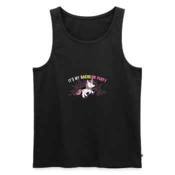 It's My Bachelor Party For Groom Unicorn Naughty - Männer Premium Bio Tank Top - Schwarz - Vorne - Michal (187cm)