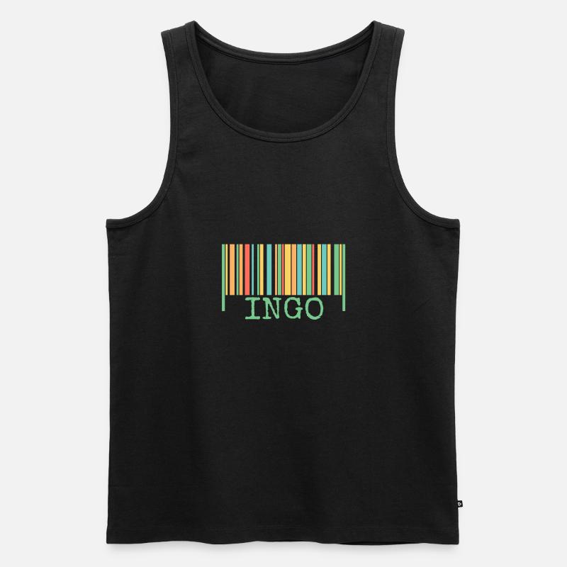 Strichcode Ingo - Männer Premium Bio Tank Top - Schwarz